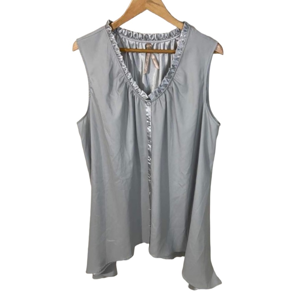 Avenue Size 22/24 Sleeveless Top Blouse Ruffle Detail